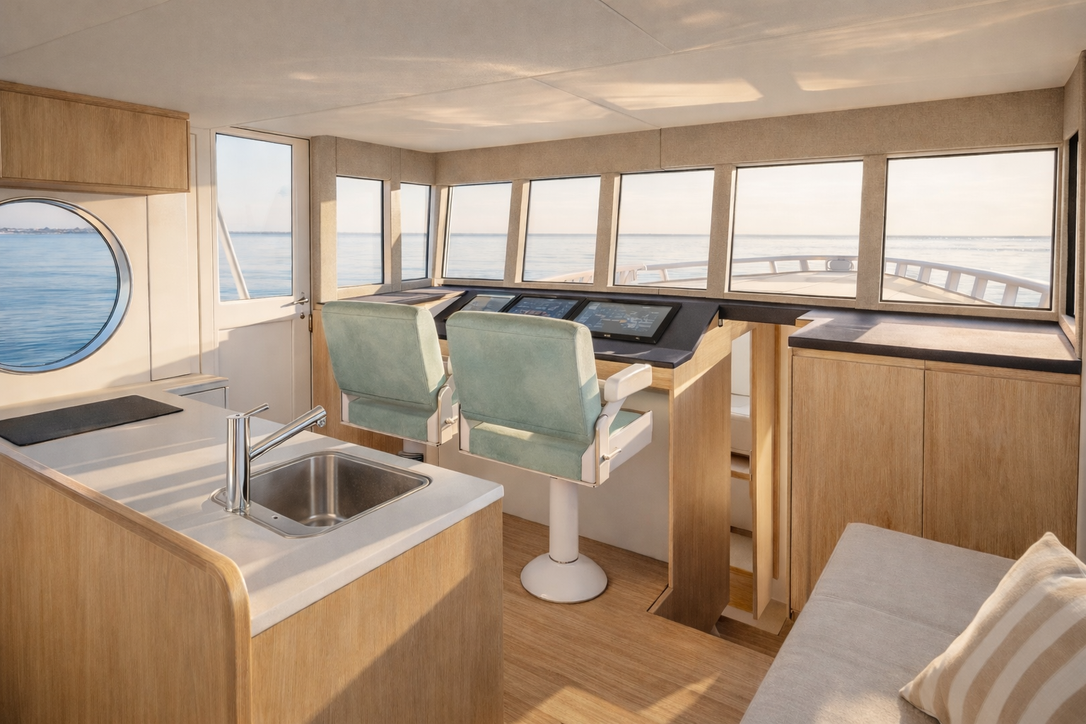 Galley and dining space